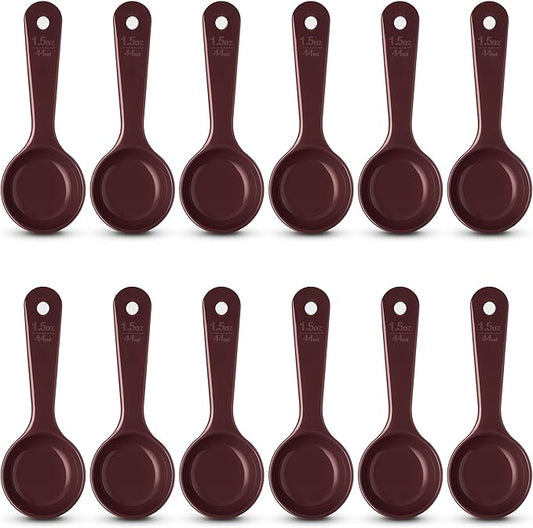 Carlisle FoodService Products Measure Miser Solid Measuring Spoon with Short Handle, 1.5 Ounces, Brown (Pack of 12)