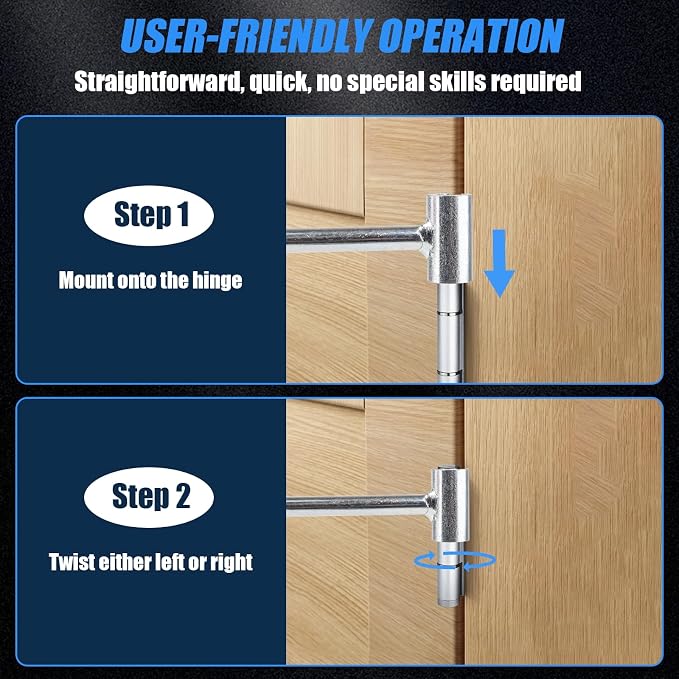 14-19mm (0.55-0.75in) Door Hinge Adjustment Tool - Heavy-Duty Hinge Adjustment Wrench, Door Gap Adjustment Tool for Flag Hinges Only, Ideal for Home Door Repair and Residential Door Hinge Tool