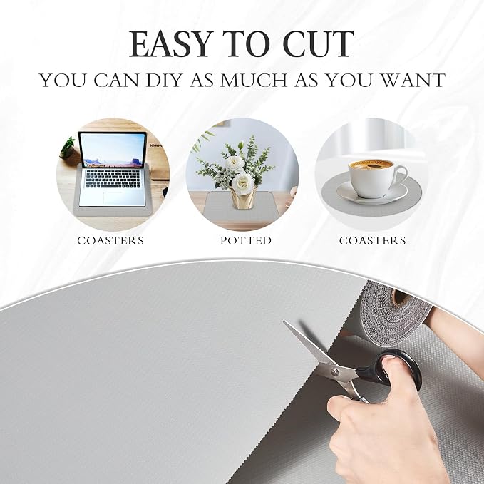 Beautysaid Shelf and Drawer Liner for Kitchen Cabinet Non Adhesive Non Slip | Shelf Paper Waterproof Washable Thickened for Dresser Pantry Shelve Bathroom Protector Liner(Light Grey,23.6 in x 10 FT)