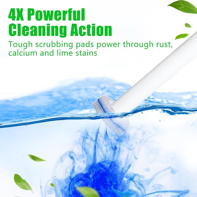 40 Count Toilet Bowl Wand Refills for Clorox, 4X Cleaning Power Toilet Bowl Cleaner Refill Pads for Clorox Wand System, Disposable Toilet Brush for Bathroom Cleaning