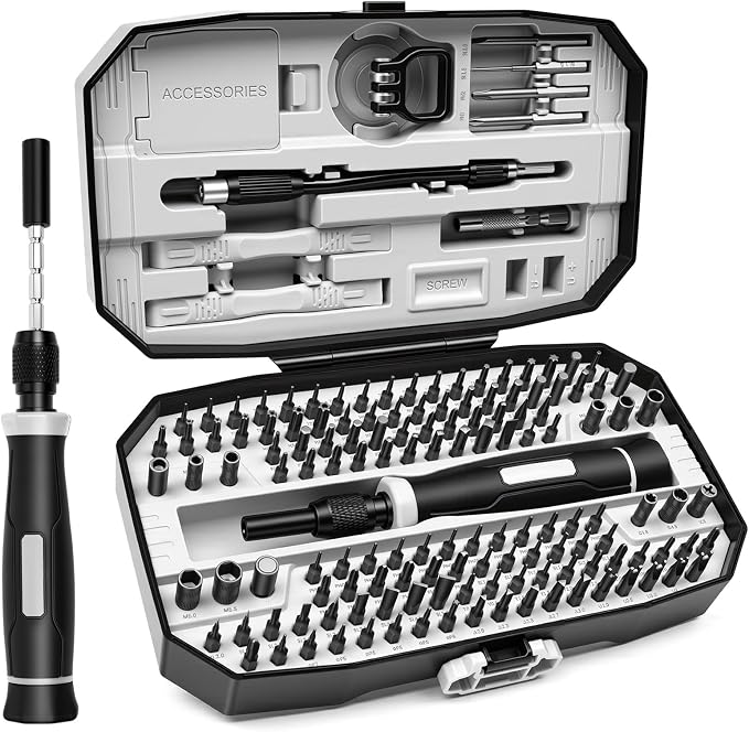 152-in-1 Precision Screwdriver Set, Electronics Repair Kit with Magnetic CR-V Bits, Phone Laptop Repair Tool Kit for iPhone, MacBook, PC, Game Console, Tablet, Cameras, Drones