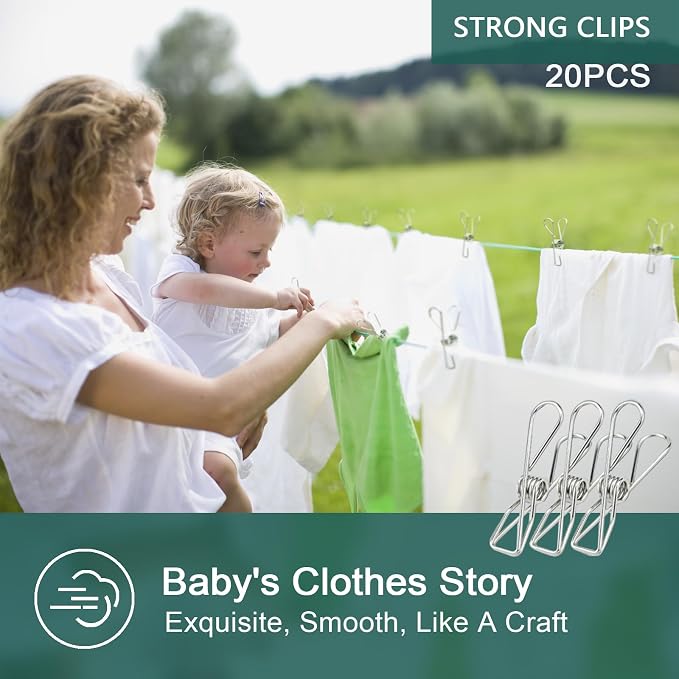 Clothes Pins Metal Stainless Steel Clothespins Laundry Pin Bag Photo Clips | pin stainless outdoor steel clothesline chip strong line wooden clothespin plastic bulk outside close cloths hanging bags
