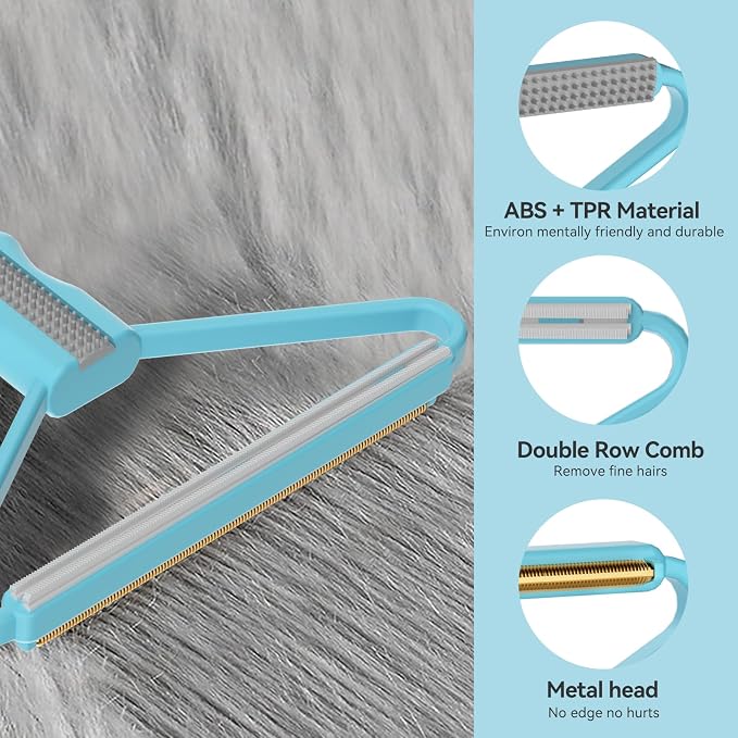 Lint Remover, Pet Hair Remover, Carpet Rake for Dog Cat Fur Removal 1 PCS | Dual Use Lint Brush & Shaver, Pet Hair Removal Tool, Cleans Car Mat Couch Pet Bed Furniture Rug, Removes Pet Fur Quickly
