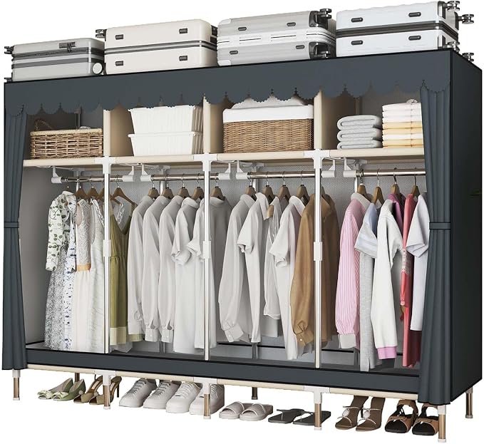 Portable Closet Wardrobe with Drawers for Bedroom，Apartment and Living Room