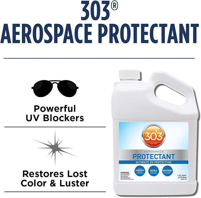 303 Aerospace Protectant for Vinyl, Plastic & Rubber, 1 Gallon | Provides UV protection while helping prevent fading, cracking, and discoloration.