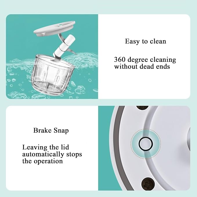1.5 CUPS Electric Garlic Chopper,350ML Portable Veggie Chopper,Garlic Grinder Masher Onion Chopper, Blender to Vegetable, Cordless Food Processor for Ginger, Chili, Fruit, Meat, Spices, Beans, etc