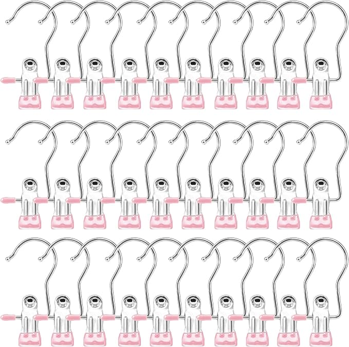 Boot Hangers for Closet, Hanging Clips Laundry Hooks Clothes Pins Closet Hanger Organizer Clamps Socks Towel Clips Heavy Duty Clothespins Bulk Hanger Clips for Closet Travel Pants Socks Handbags