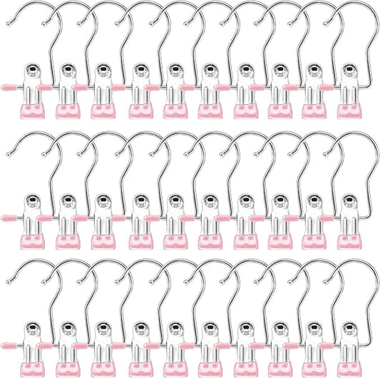 Boot Hangers for Closet, Hanging Clips Laundry Hooks Clothes Pins Closet Hanger Organizer Clamps Socks Towel Clips Heavy Duty Clothespins Bulk Hanger Clips for Closet Travel Pants Socks Handbags