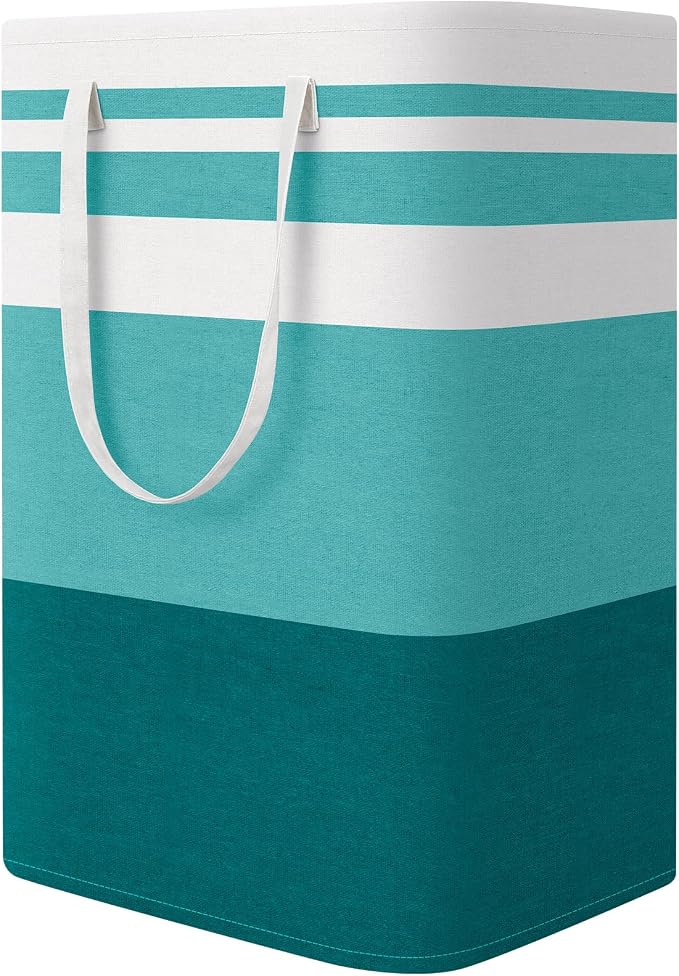 StorageRight Laundry Basket Hamper, 75L Collapsible Clothes Storage, Green | Freestanding Clothes Hampers, Foldable design, with Easy Carry Handles, For Laundry, Bedroom, Dorm, Clothing, Towels, Toys
