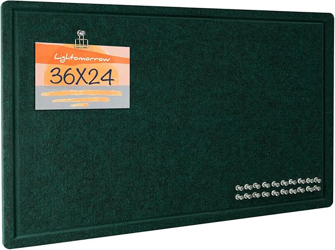 Felt Bulletin Board 36x24 inches, Decorative Pin Board for Home & Office | Cork Board Alternative for Wall with Push Pins, Display Mood Board for Photos, Notes & Reminders