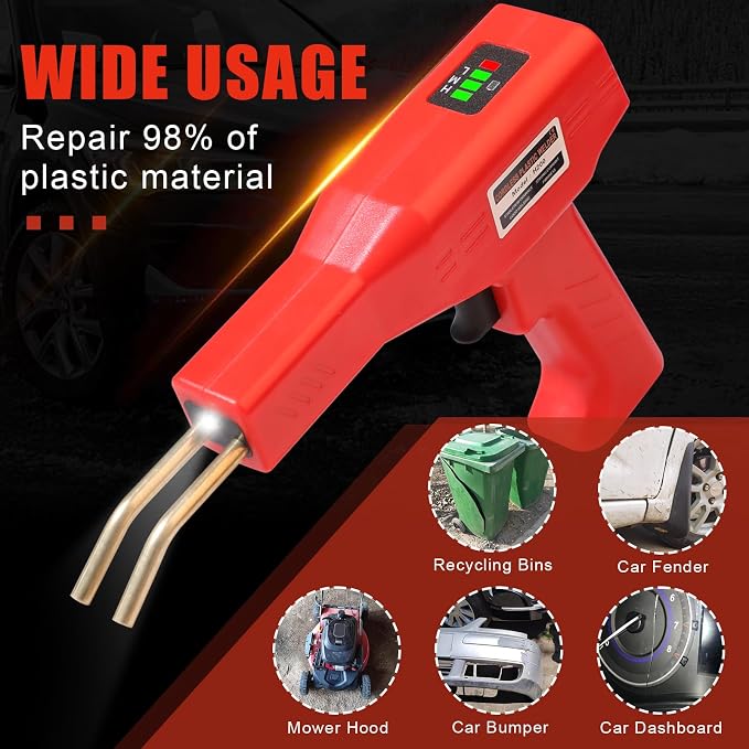 ATOLS Upgraded 220W Cordless Plastic Welder, 1000PCS Staples, USB Rechargeable Cordless Car Bumper Repair Kit with 5000mAh Battery,Hot Stapler Kit, Plastic Welding Kit, Plastic Repair Kit