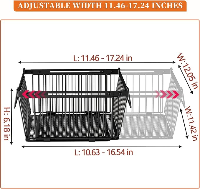 Large Freezer Organizer Bins，Upgraded Bottom Leak-Proof net，Fit 10 to 20 Cu.Ft Deep Freezer，2 Pack， Expandable Stackable Chest Freezer Organizer Bins , for Fridge, Deep Freezer, Cabinet