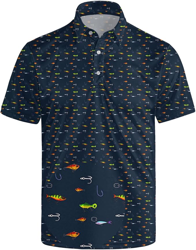 Polo Shirts for Men Moisture Wicking Mens Polo Shirts Patriotic Shirts for Men