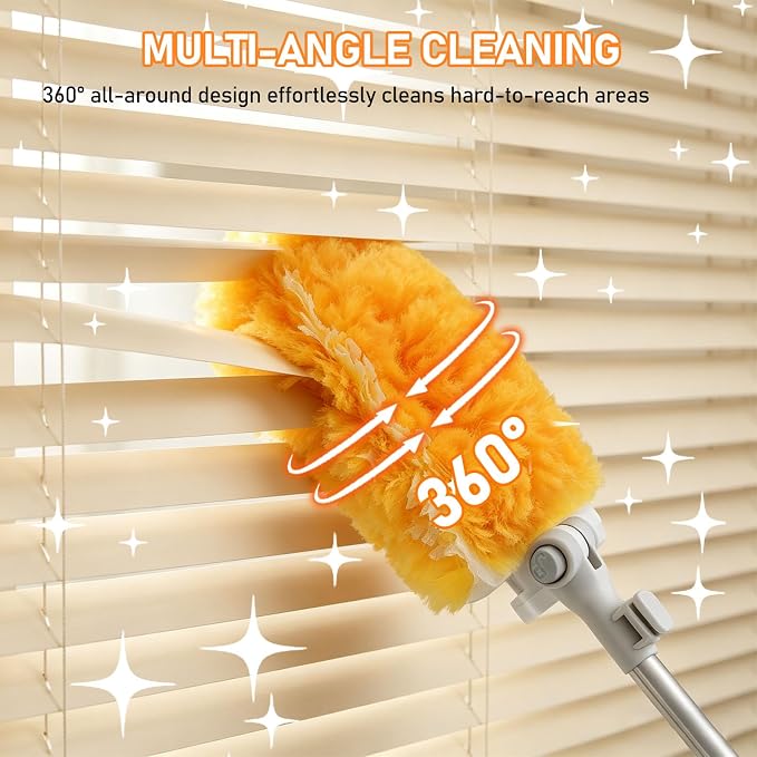 SetSail 6 ft Extendable Duster Handle Compatible with Swiffer Duster | 20 Refills Heavy Duty Disposable Duster Refill for Cleaning Multi Surface 360° Duster Cleaner Kit for Ceiling Fan, Blind