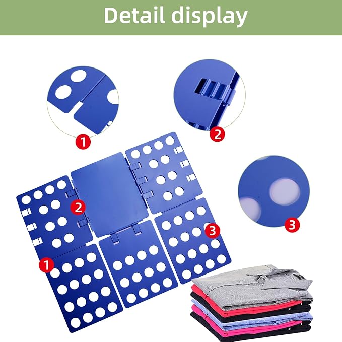 GYE T Shirt Folding Board T Shirt Clothes Folder Laundry Organizer Durable Tool Plastic Easy and Fast Folding Board for Kid Children and Adult to Fold Clothes (Blue) | Durable plastic construction, fast and easy clothes folding, suitable for kids and a...