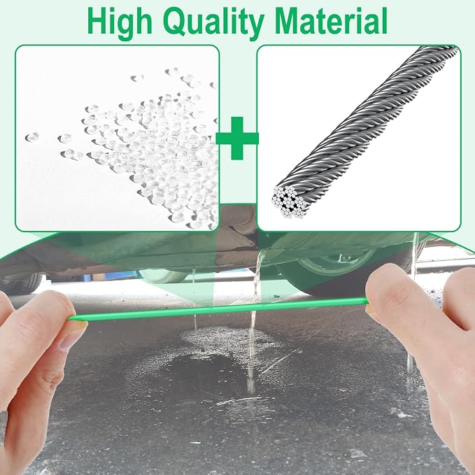 ecocstm Auto Sunroof Drain Cleaning Tool, 120 Inch Flexible Drain Brush, Sunroof Drain Cleaner with Pipe Cleaning Brush, Injector Hose and Crevice Brush, Cleaning Tool for Drains, Sewers, Windshields