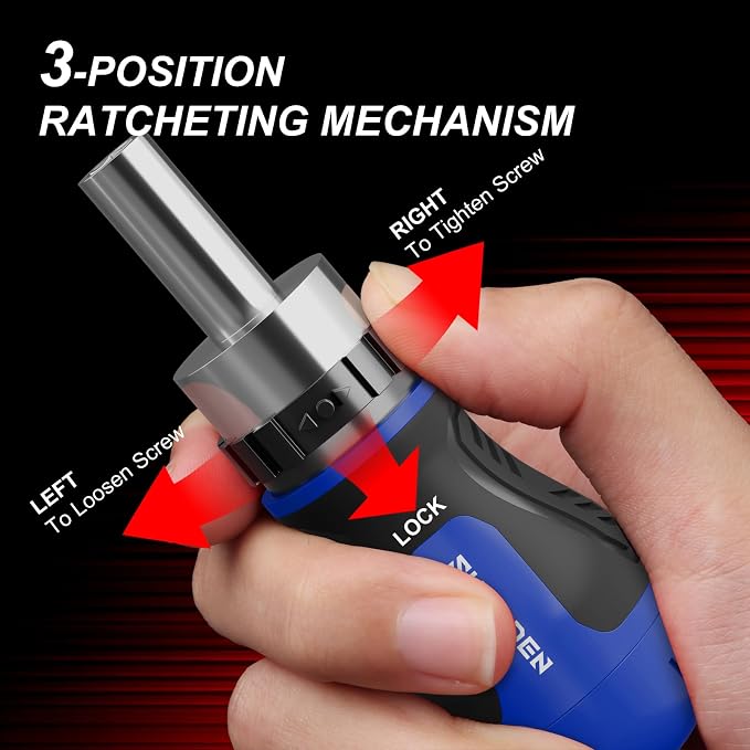 8 in 1 Stubby Ratcheting Screwdriver Multi Short Screw Driver Set | 6 CRV Bits Phillips, Slotted, Torx, Portable All-in-One Repair Tool Kit for Home DIY Tables, Doors, Chairs, Portable Tools