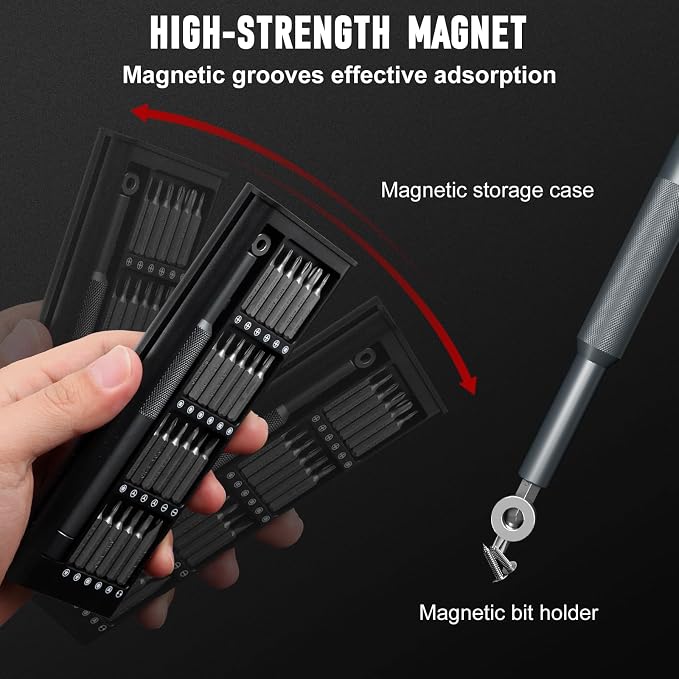 Precision Screwdriver Set for Electronic Repair 31 in 1 | Small Screwdriver Set, Magnetic Repair Tool Kit for Laptop, iPhone, Cell Phone, PC, MacBook, Computer, PS5, Glasses, Watch