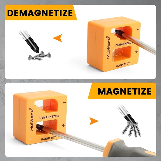 MulWark Magnetic Screwdriver Set with Case, Screw Driver Set Kit 59 Piece Includs Phillips, Hex, Pozidriv, Torx and Precision Screw Driver Set, Replaceable Screwdriver Bit Set for Men, Dad, Husband