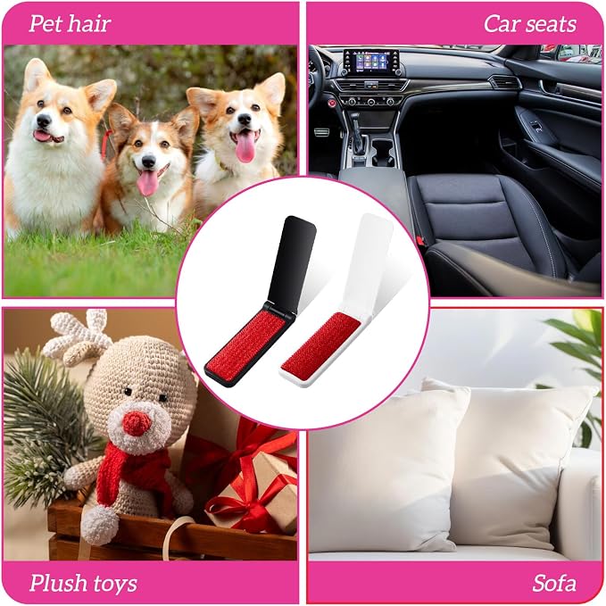 8 Pcs Travel Lint Brush, Lints Remover Portable Compact Foldable Lint Brush | Reusable Mini, for Clothes, Furniture, Pet Hair, Lightweight, for Travel Home Car Use