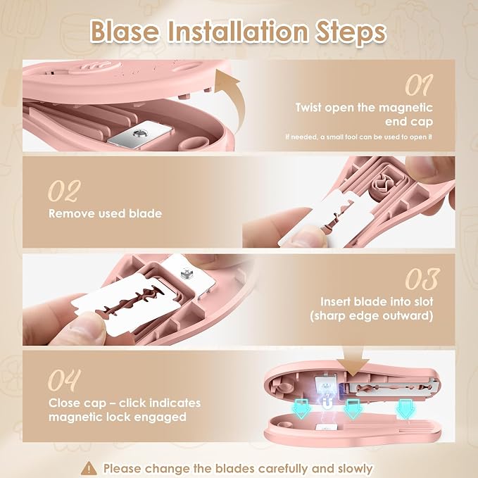 Bread Lame Sourdough Scoring Tool, Extractable & Magnetic Bread Scoring Tool, Scoring Knife for Bread Baking, Bread Razor for Homemade Bread, Sourdough Scorer Tool, Includes 5 Razor Blades-Pink