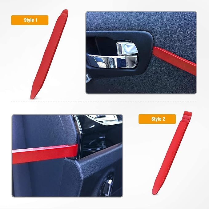 GOOACC 5 PCS Nylon Auto Trim Removal Tool Kit No-Scratch | Removal Tool Kit for Car Panel & Audio Dashboard Dismantle Red