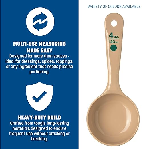 Carlisle FoodService Products Short Handle Portion Control Spoon 4 Ounces Beige