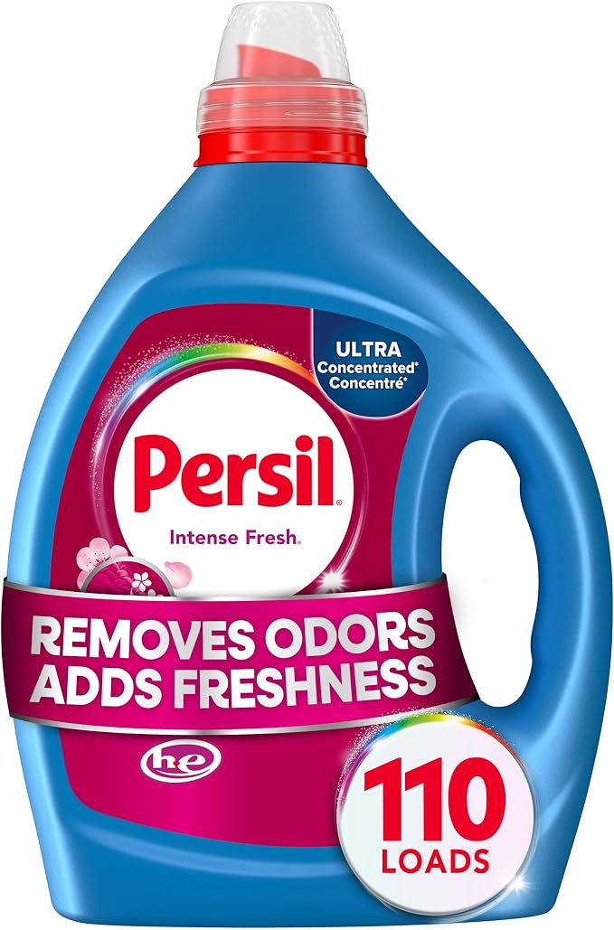 Persil Intense Fresh Liquid Laundry Detergent, 110 Loads, 82.5 Fl Oz | Deep Clean & Care, Lasting Freshness, Helps Protect Colors, Ultra Concentrated Formula, HE Safe, All Water Temperatures