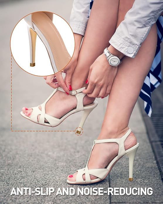 Heel Replacement Tips, 3 Colors to Choose, Durable Non-Slip High Heel Caps with Optional 6" Heel Pliers