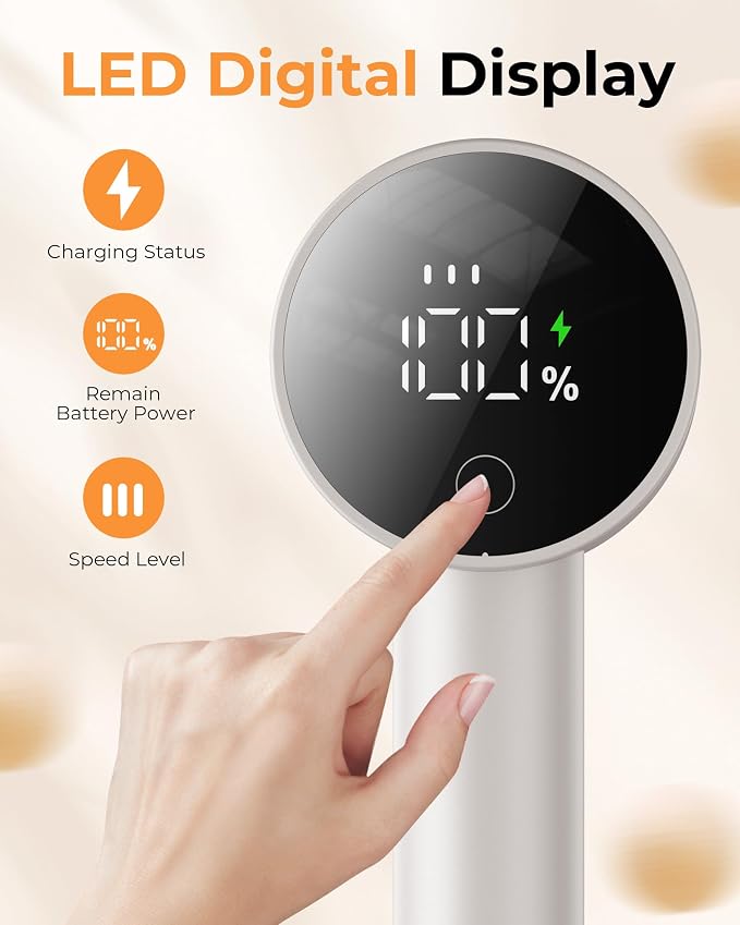 Fabric Shaver, 2 in 1 Rechargeable Sweater Shaver with Lint Roller, Magnetic Cap, Digital Display, 2 Extra Blades, Defuzzer for Clothing Furniture Couch
