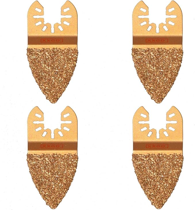 XXGO 4 Pcs Finger Carbide Multitool Blades for Grout Mortar Concrete | Best for Grout Removing