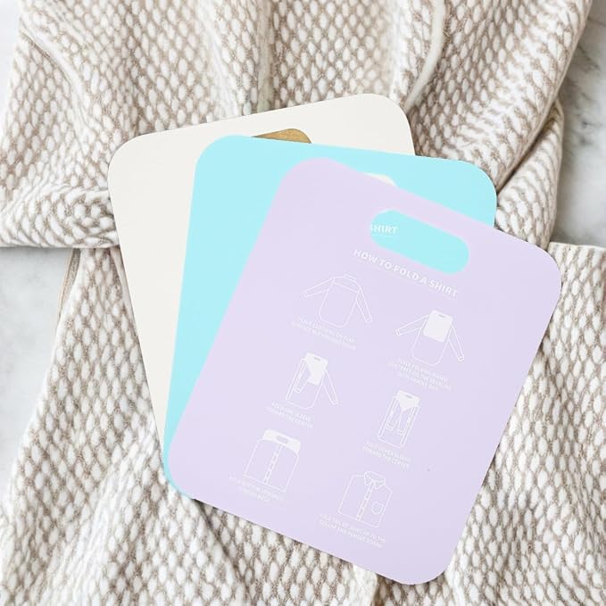 ABOOFAN Shirt Folding Board 3-Pack Clothes Folder Folding Board for T-Shirts and Long-Sleeve Shirts Space-Saving Laundry Organizer for Home Travel and Closet Storage