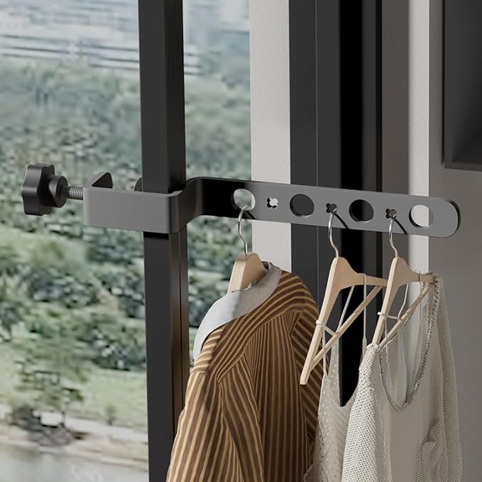Foldable Indoor/Outdoor Basic 7-Hole Clothes Drying Rack - Gray, Space-Saving, Portable, Heavy-Duty Aluminum for Small Spaces, Balcony, Bathroom, Travel & Camping Airer