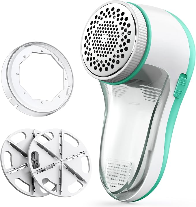 POPCHOSE Fabric Shaver, Lint Shaver with 6-Leaf Blade, Rechargeable | Lint Remover with Type-C Fast Charing Port, Sweater Defuzzer, Clothes Shaver for Couch, Furniture, Blanket, Remove Pilling