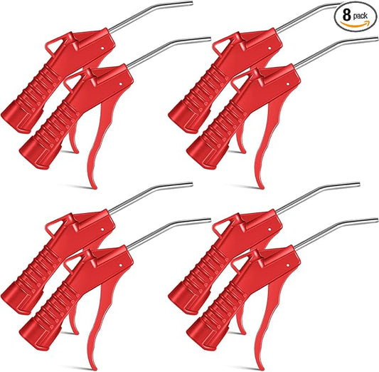 Honoson Air Nozzle Blower Gun Pistol Grip Air Blow Tool Compressor Accessories for Industrial Household Mechanics(Red,8 Pcs)