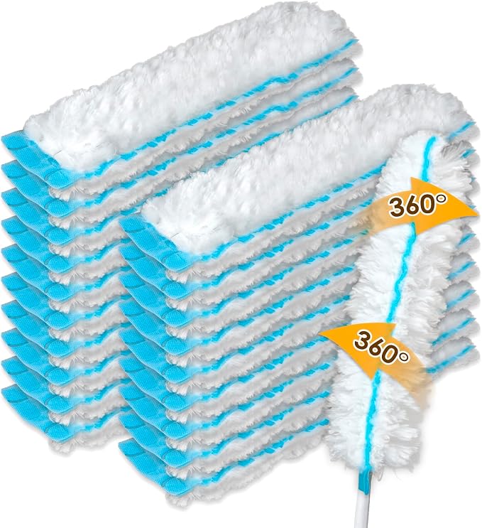 (20 Count) Duster Refills Compatible with Bona Extendable Dusting Kit and The Bona Compact Dusting Kit, Disposable Dust Removal Brush Heads for Electronics, Furniture, Car Interior