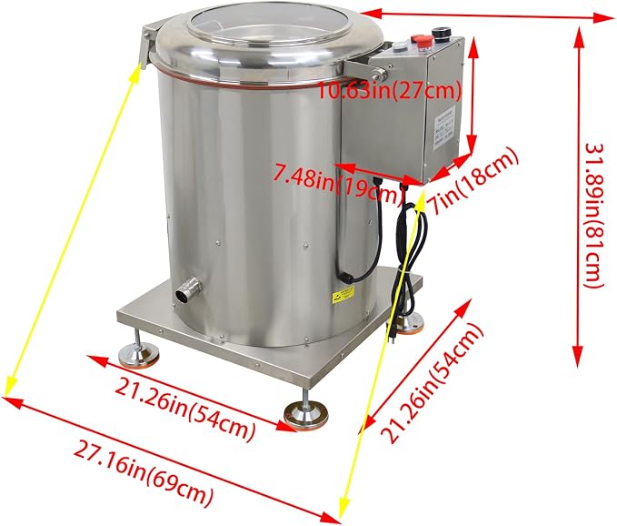 Commercial Salad Spinner 20L(15kg) Electric Salad Dryer Adjustable Speed Vegetable Fruit Meat Dryer Stainless Steel for Resturant Canteens Hotels 110V 750W