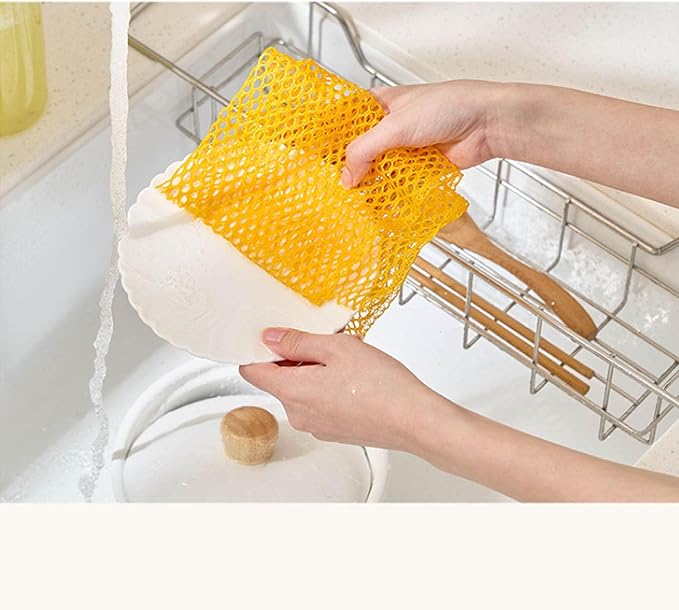 Net Scrubbers for Dishes/Innovative Mesh Dish Cloths for Washing Dishes, Quick Dry - No More Sponges with Smell / 11.5 by 11.5 inches/Advanced Raw Material-Polypropylene 100% (Mint5 Gray5)