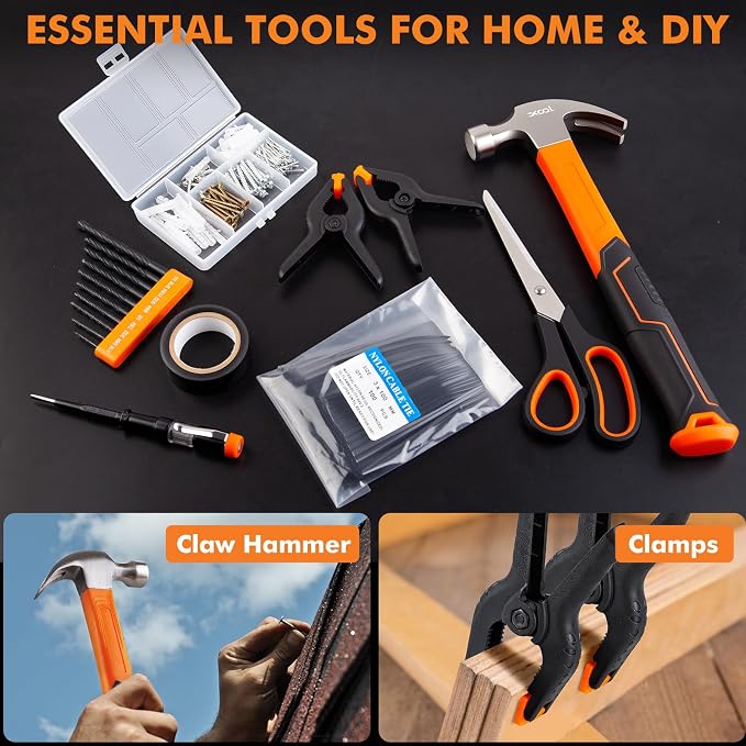 XOOL 368 Piece Home Repair Tool Kit with Drawer Toolbox, Includes Hammer, Pliers, Screwdrivers, Wrench, Tape Measure & More for Home Repair, Apartment, Office, Garage and DIY Projects