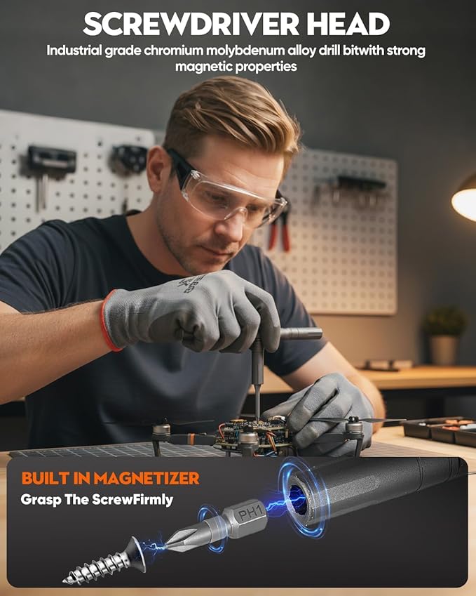 Saker 42-in-1 Magnetic Screwdriver Kit with T Handle Multi-Bit Ratchet Screwdriver Set Gifts for Father, Dad, Home, Computer, Bicycle, Furniture, DIY Dark Grey