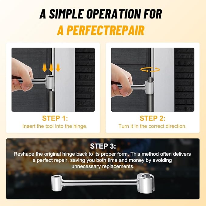 Door Hinge Adjustment Tool for Residential and Commercial, Upgraded Hinge Gap Adjusting Wrench for Door Quick and Efficient Solutions, User-Friendly Adjustments Tools (Silver)