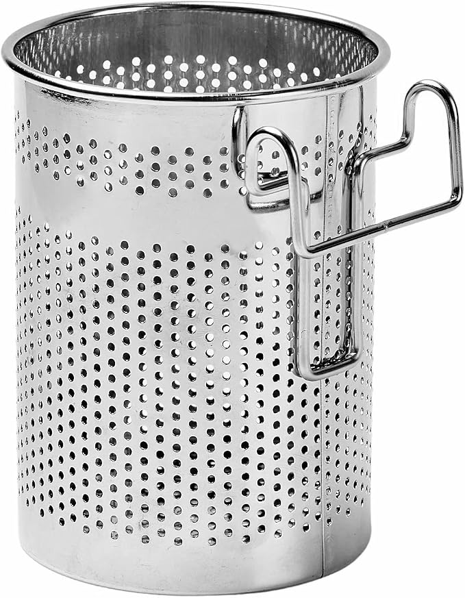 HOME&I Silverware Drying Basket for Dish Rack, Compact SUS 304 Stainless Steel Hanging Utensil Holder, Round Cutlery Caddy for Kitchen Sink & Countertop