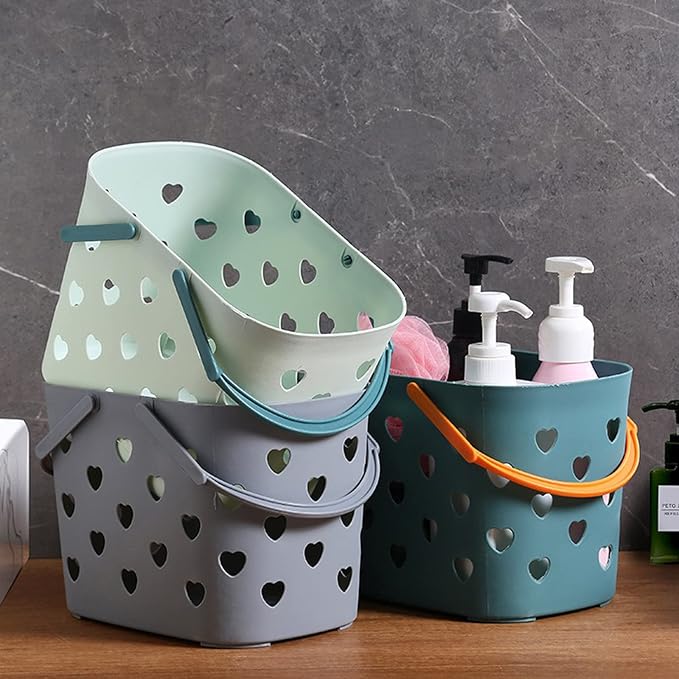 Anyoifax Portable Shower Caddy Tote Plastic Storage Basket with Handle Box Organizer Bin for Bathroom, Pantry, Kitchen, College Dorm, Garage - Blue | Bathroom Caddy Storage Tote Cleaning Supply Caddy for College Dorm, Kitchen, Pantry, Garage
