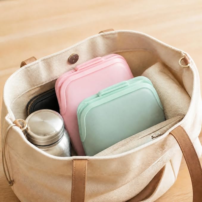 STHF Everbag Reusable Silicone Food Storage Bags — Leak‑Proof, Upright Freezer & Sous‑Vide Safe, Odor‑Proof, High‑Temperature Resistant Food Storage Bags (rectangle)
