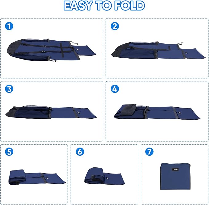 BALEINE 2PK 120L Laundry Bag Backpack, 900D Oxford Fabric Large Travel Laundry Bags with Shoulder Straps and 2 Mesh Pockets for College Dorm, Apartment, Laundromat (Navy, 120L)