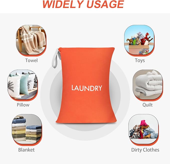 WiseBoy Travel Laundry Bag Dirty Clothes Organizer, Extra Large Laundry Bag | Oversized Laundry Bag, Zippered Nylon Wet Dry Storage Bag for College Dorm, Camping, Caravan, Foldable, Washable, 120L