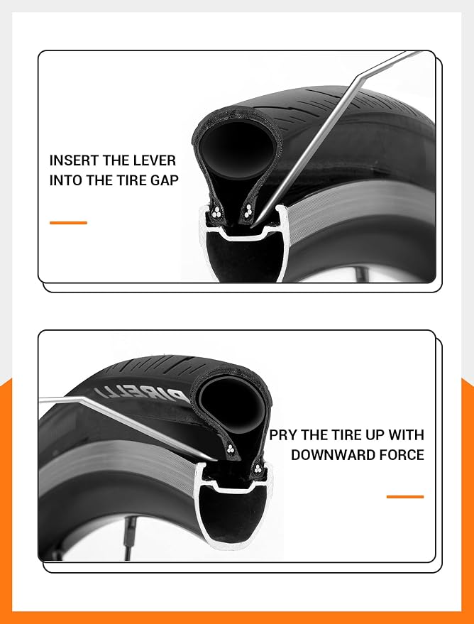 Bike Tire Levers, Bike Tire Tools for Road Mountain Bicycle Tire | Ultra Strong Tire Levers & Stainless Steel Tire Spoons, Great Value Bike Tire Repair Kit with Drawstring Bag & Core Wrench