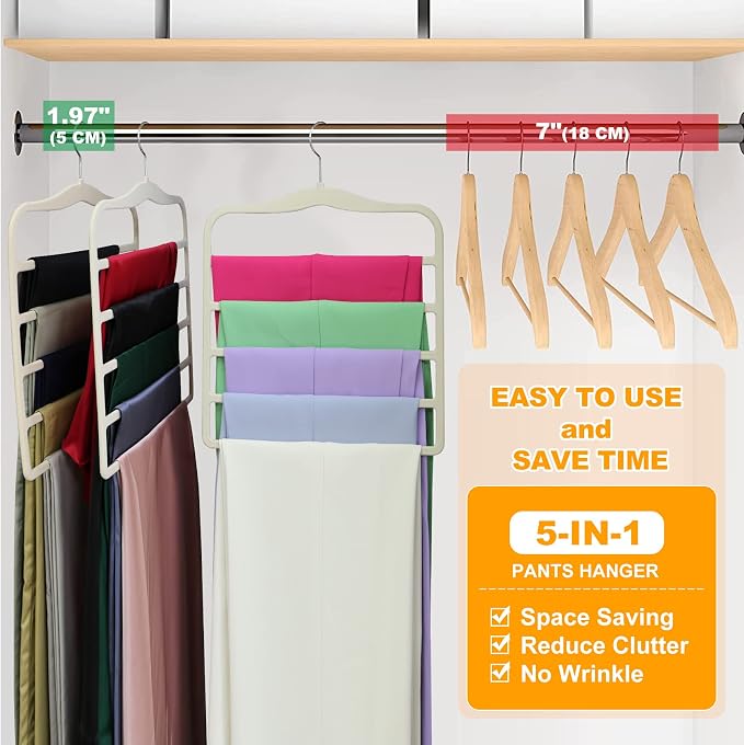 Closet Organizers and Storage,3 Pack Velvet Pants-Hangers-Space-Saving,Non Silp 5 Tier Scarf Jeans Closet Organizer,Dorm Room Essentials for College Students Girls Boys Guys,Organization and Storage | Non Silp 5 Tier Scarf Jeans Closet Organizer, Dorm ...