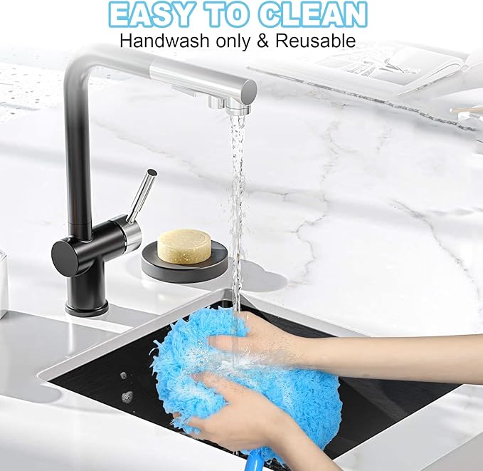 Eunice 13-50 Inches Ceiling Fan Duster with Extension Pole | Extendable Microfiber Cleaning Brush for High Ceiling, Blades, Cobwebs, Adjustable Dusting Tool for Home,Window,Door(Blue)