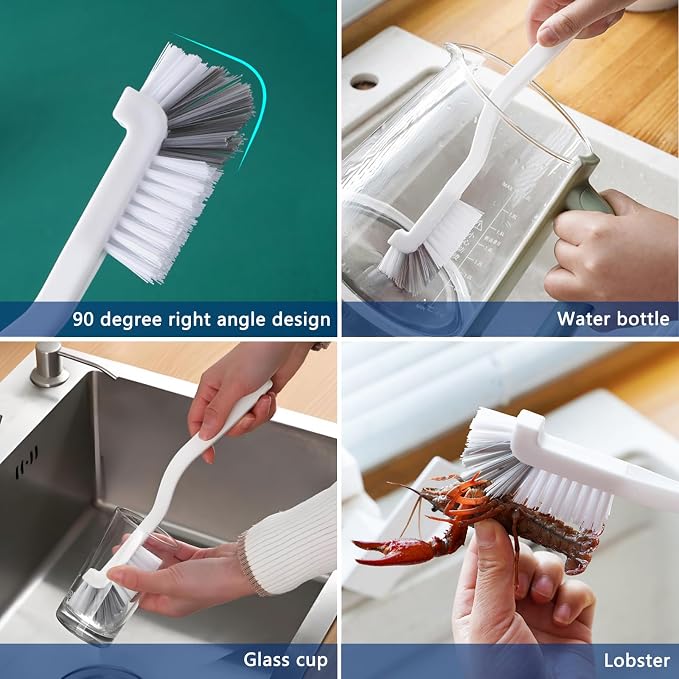 13Pcs Small Cleaning Brush, Hard Bristle Crevice Cleaning Brush, Long Handle Household Cleaning Tool Suitable for Cups, Bottles, Teapots, Corners, Sinks, Faucets, Toilets